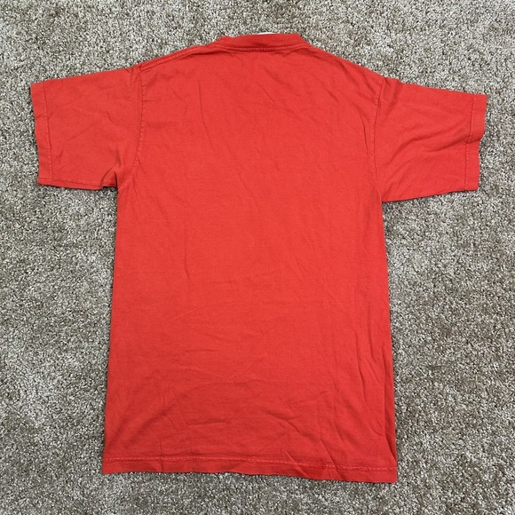 Vintage 90s T-shirt Guess USA size small orange spell out logo blank - Picture 8 of 9